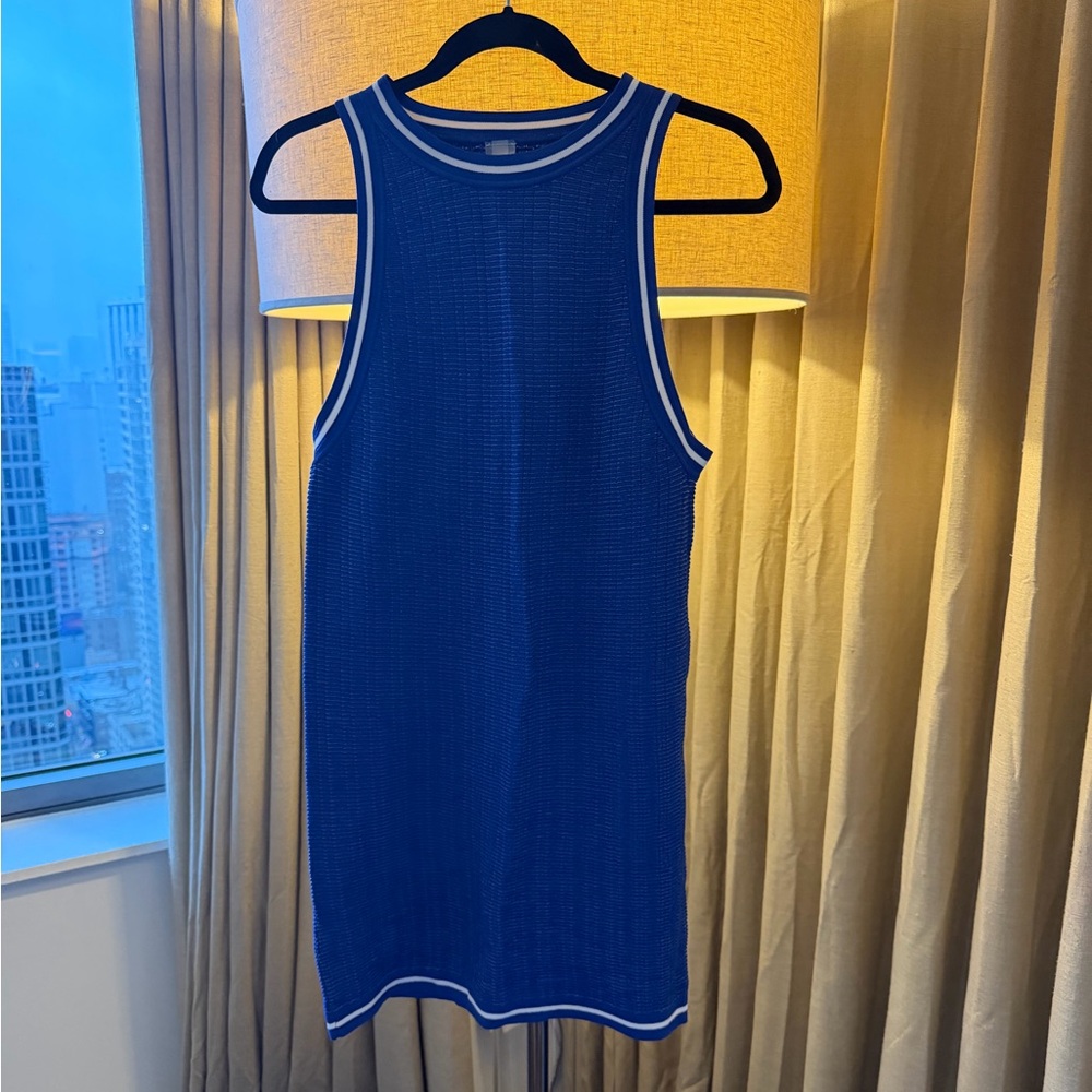 Blue Sleeveless Knit coverup